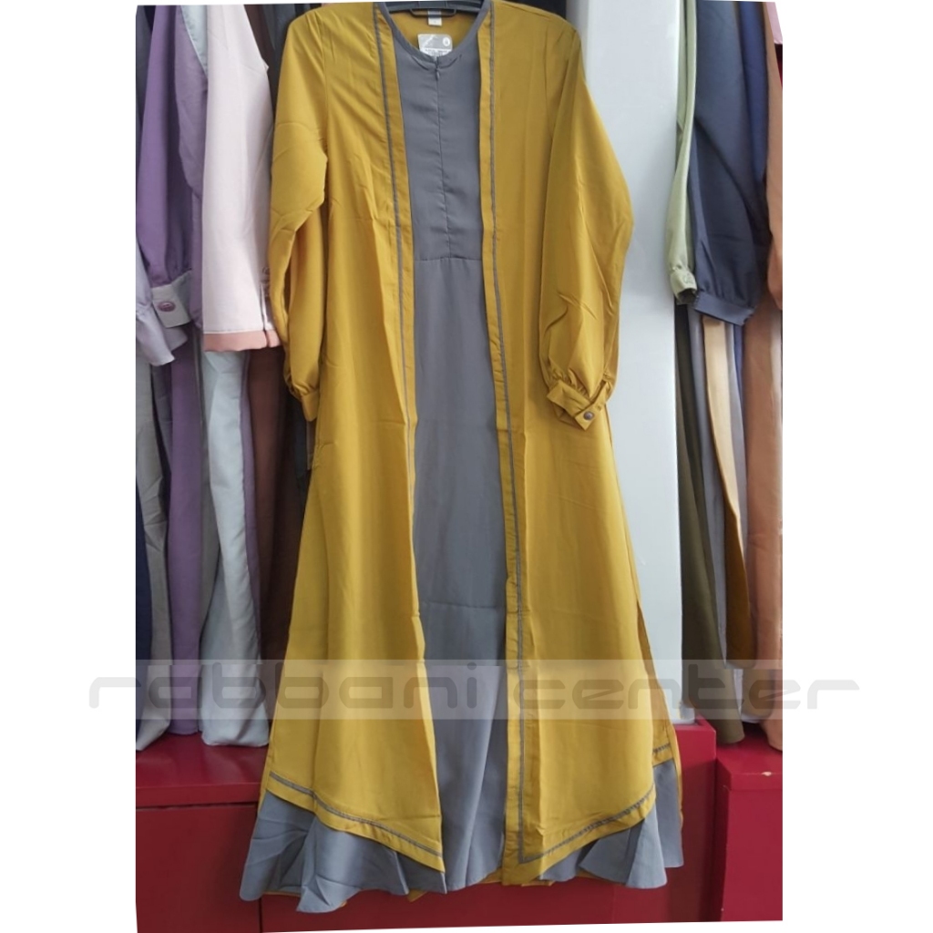 dresslim rabbani nayama mustard gamis dress wanita muslim