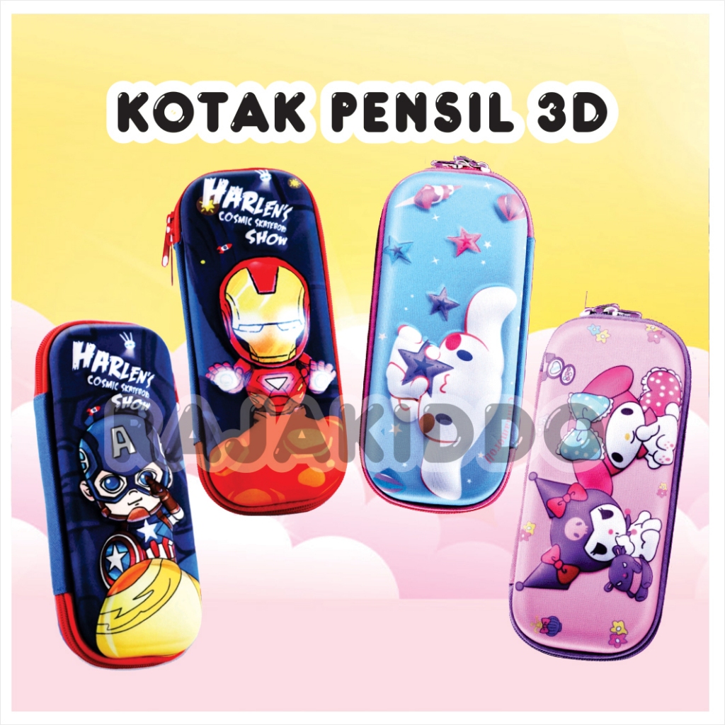 

Kotak Pensil 3D Waterproof | Tempat Pensil Anak Anti Air Bahan EVA Karakter Kartun Timbul