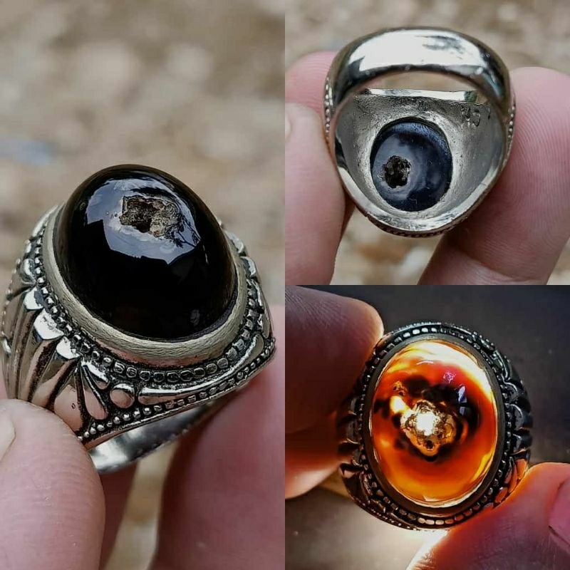 Batu Akik Yaman Wulung Motif Lafadz