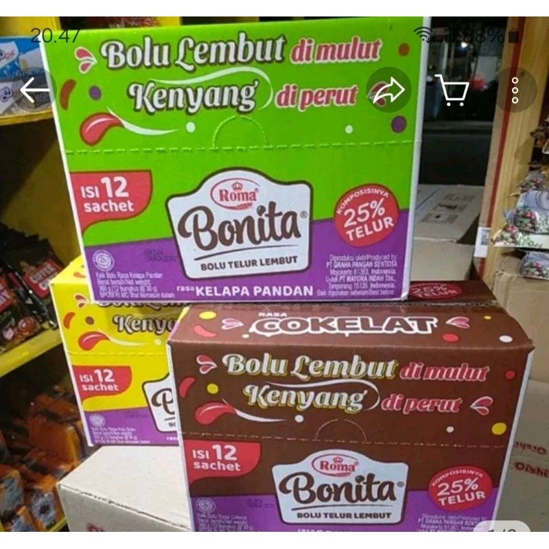 

Bonita bolu ya lembut 1 box isi 12