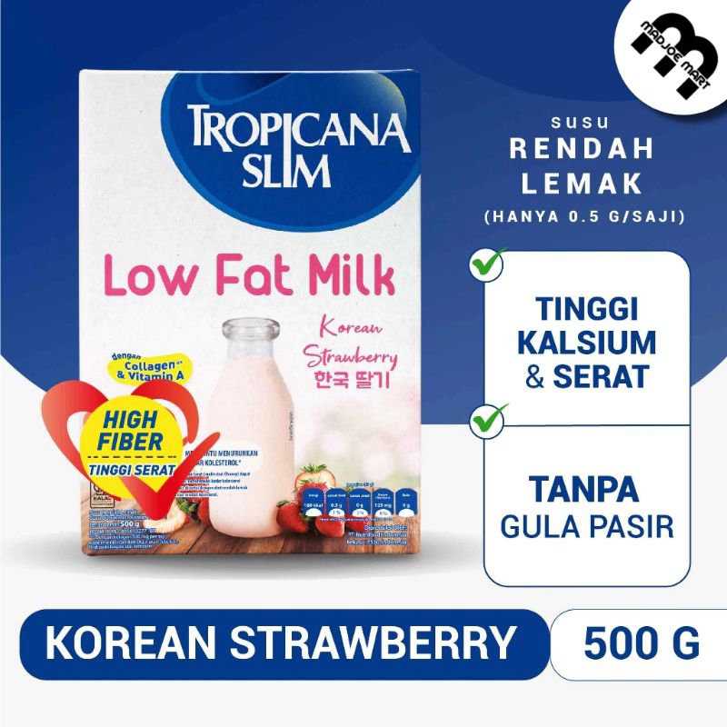 

Tropicana Slim Low Fat Milk Korean Strawberry 500 gram - Susu Diet dengan Kolagen