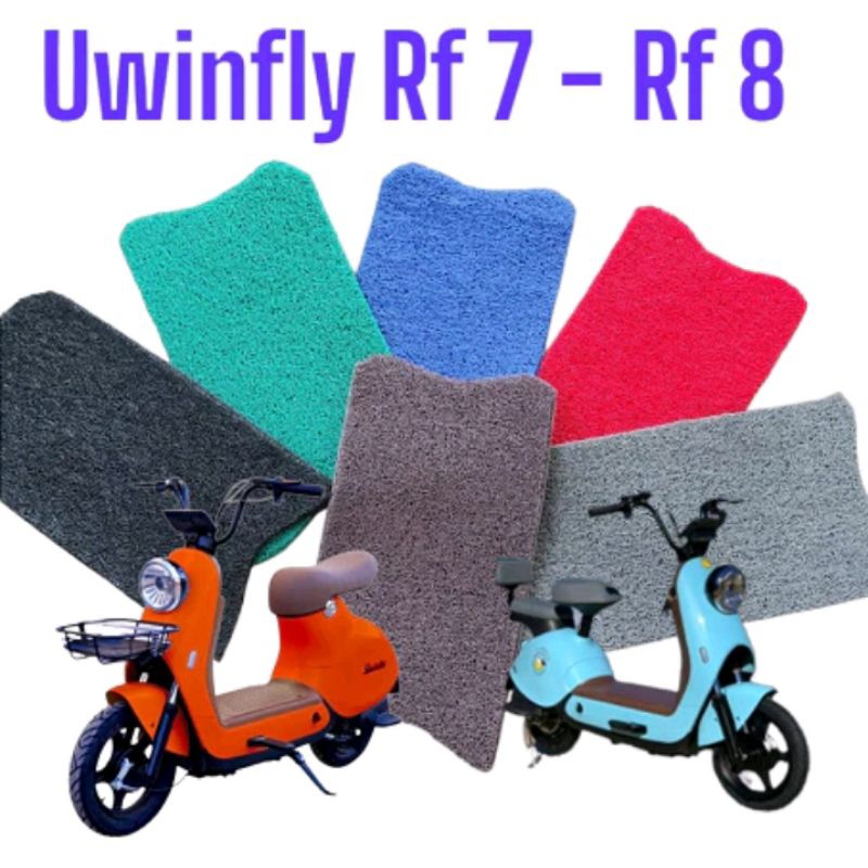 karpet alas sepeda listrik warna abu abu bekas bagus untuk RF7/Rf8/R8s/R8p