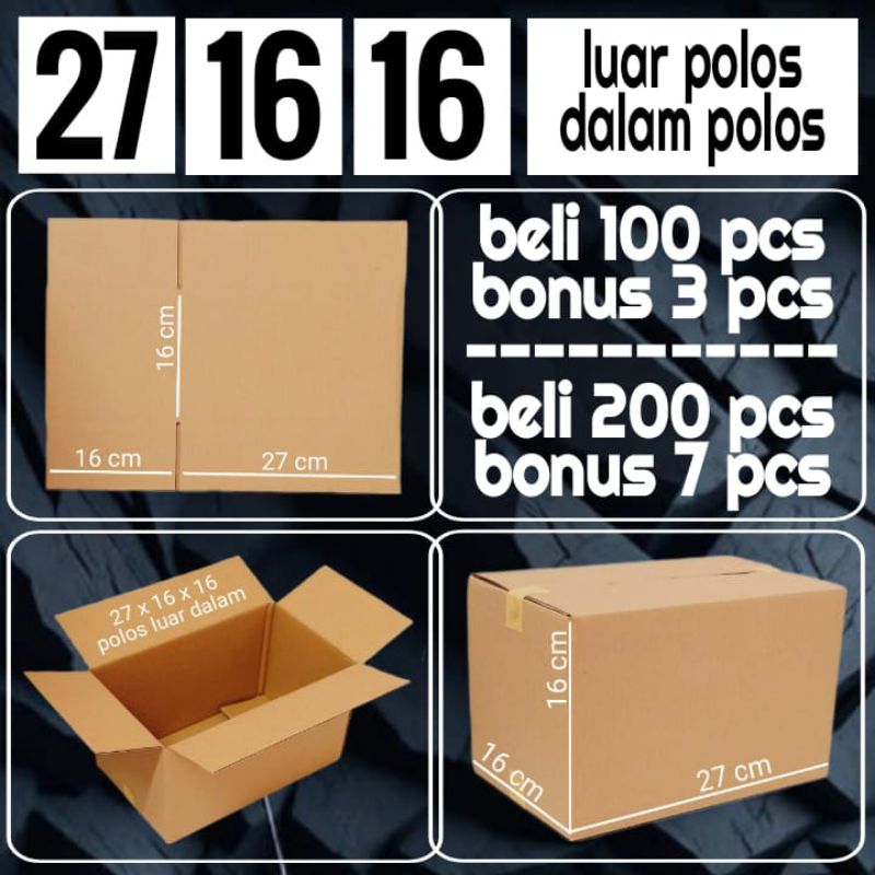 

Kardus kemasan ukuran 27x16x16