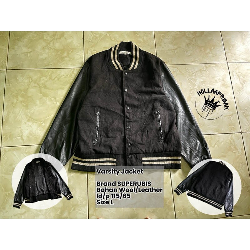 Varsity Jacket Jaket Varsity Kulit Wool