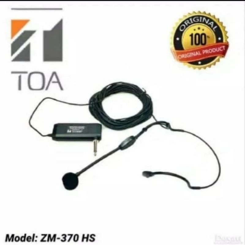 Mic kabel TOA ZM 370 HS Original Headset  Mic Bando Imam ZM-370HS Original TOA