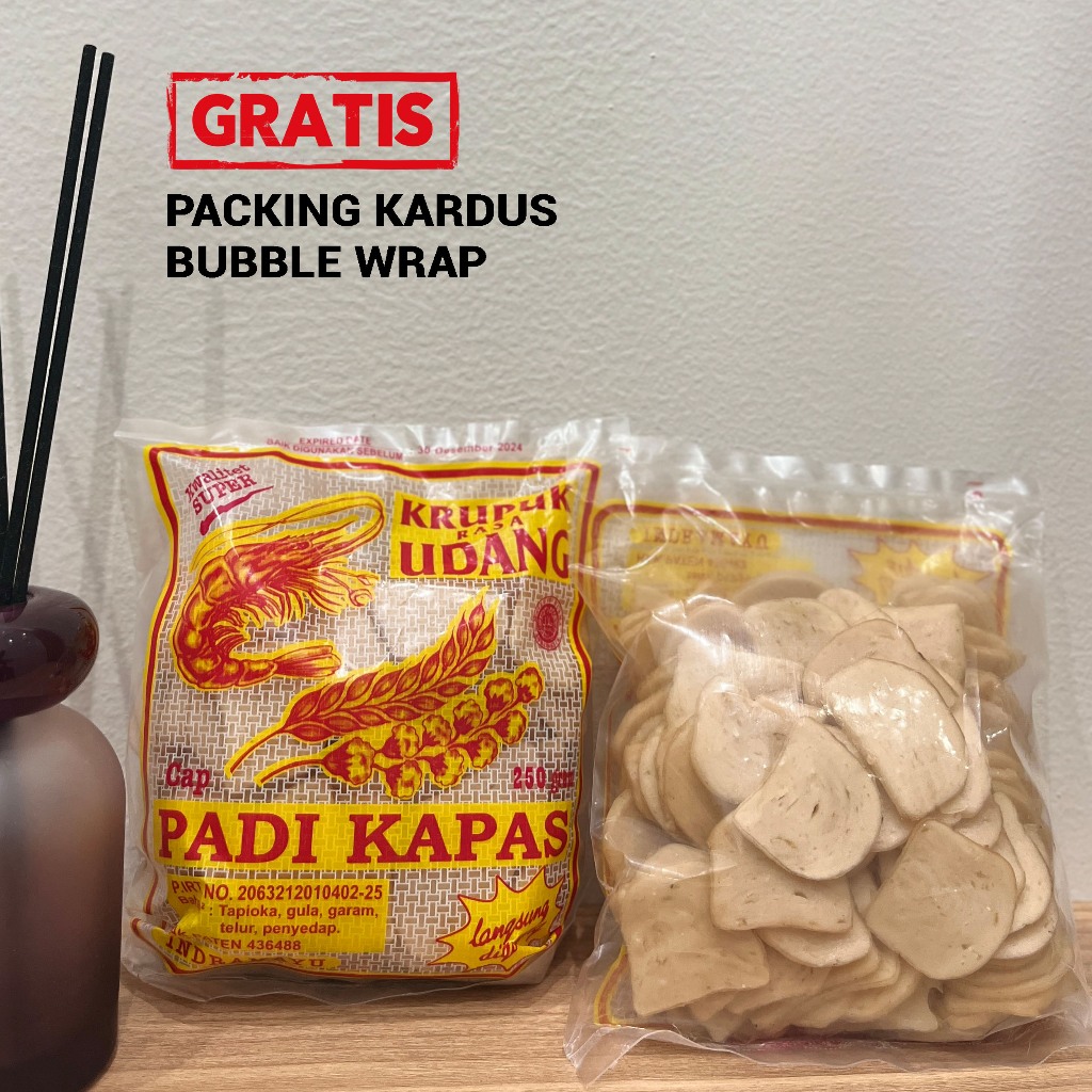 

Kerupuk Udang Padi Kapas Super Kancing 250gr ASLI INDRAMAYU