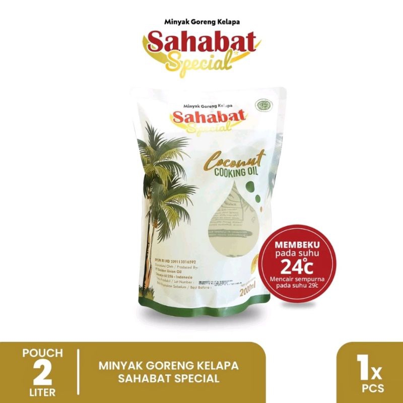 

SAHABAT SPECIAL COCONUT COOKING OIL POUCH 2 LITER | MINYAK GORENG KELAPA SAHABAT SPECIAL