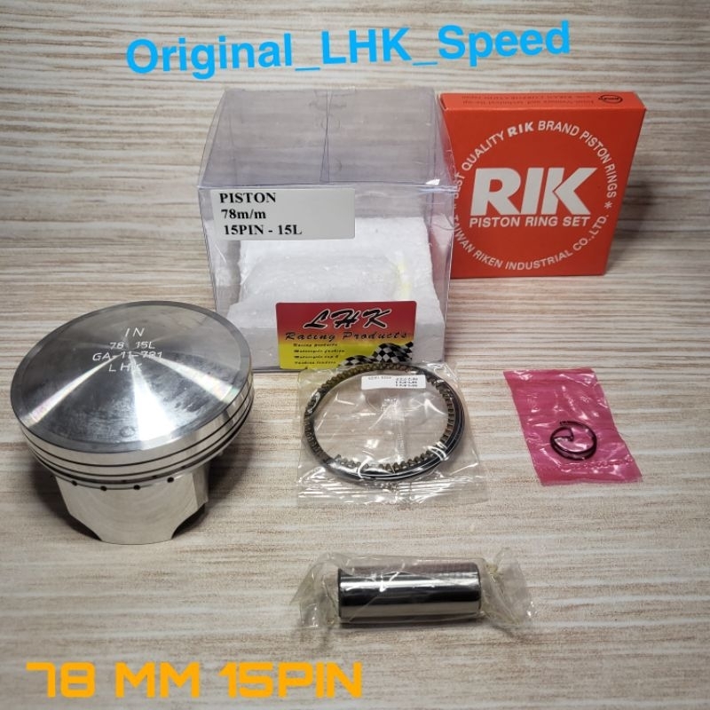 Piston Seher LHK 78 78mm Pin Pen 15 Set Ring Piston Seher Original LHK Thailand