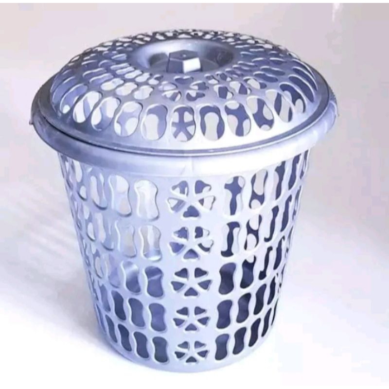 Keranjang plastik bulat  keranjang baju silver keranjang pakai tutup