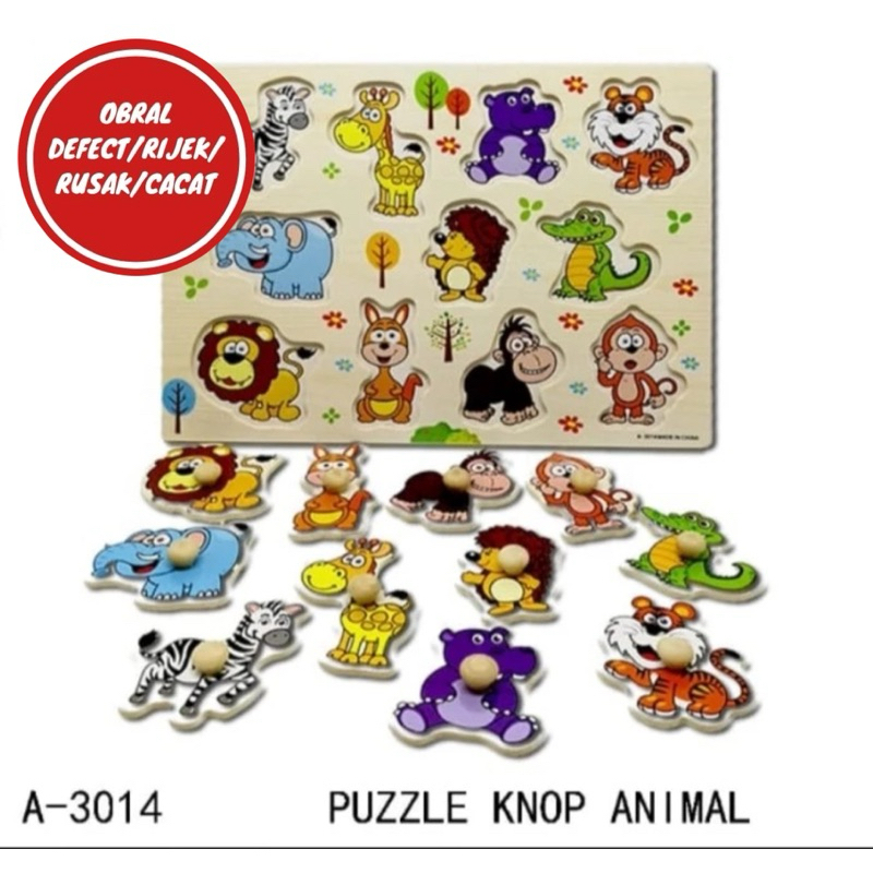 [OBRAL RIJEK] Mainan Edukasi Anak Wooden Baby Educational Model Hewan - 3014