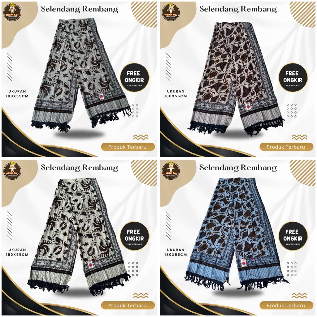 SELENDANG REMBANG BALI | SENTENG | IKAT PINGGANG BALI | MOTIF BATIK REMBANG