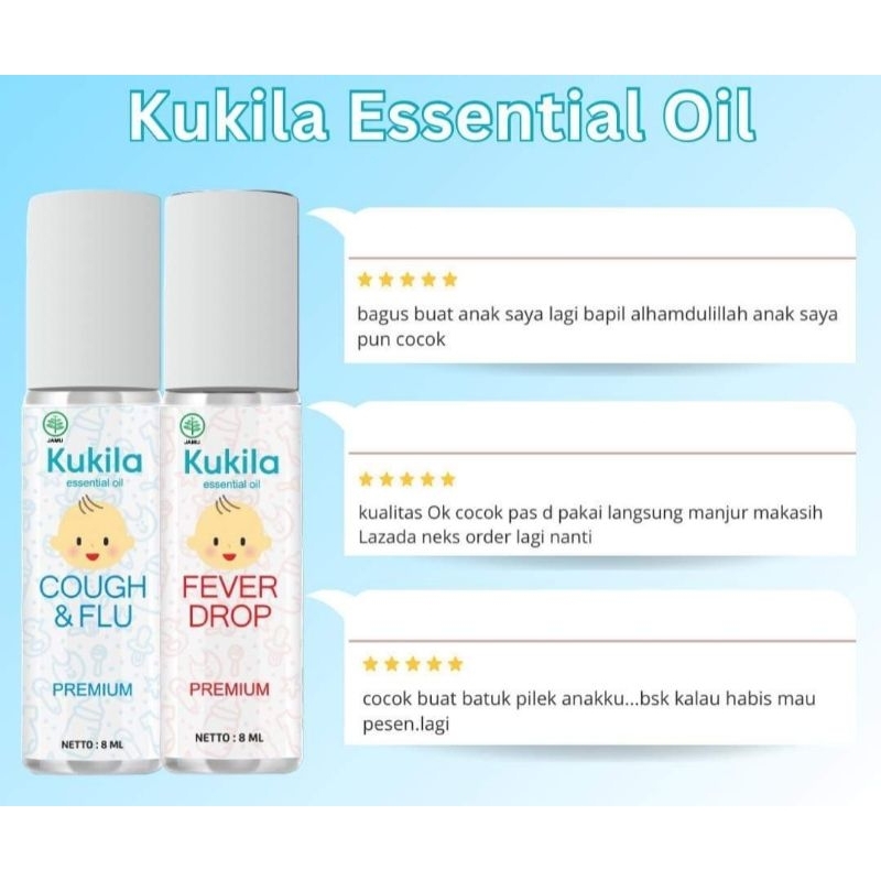 KUKILA ESSENTIAL OIL FEVER DROP , COUGH & FLU 8 ML