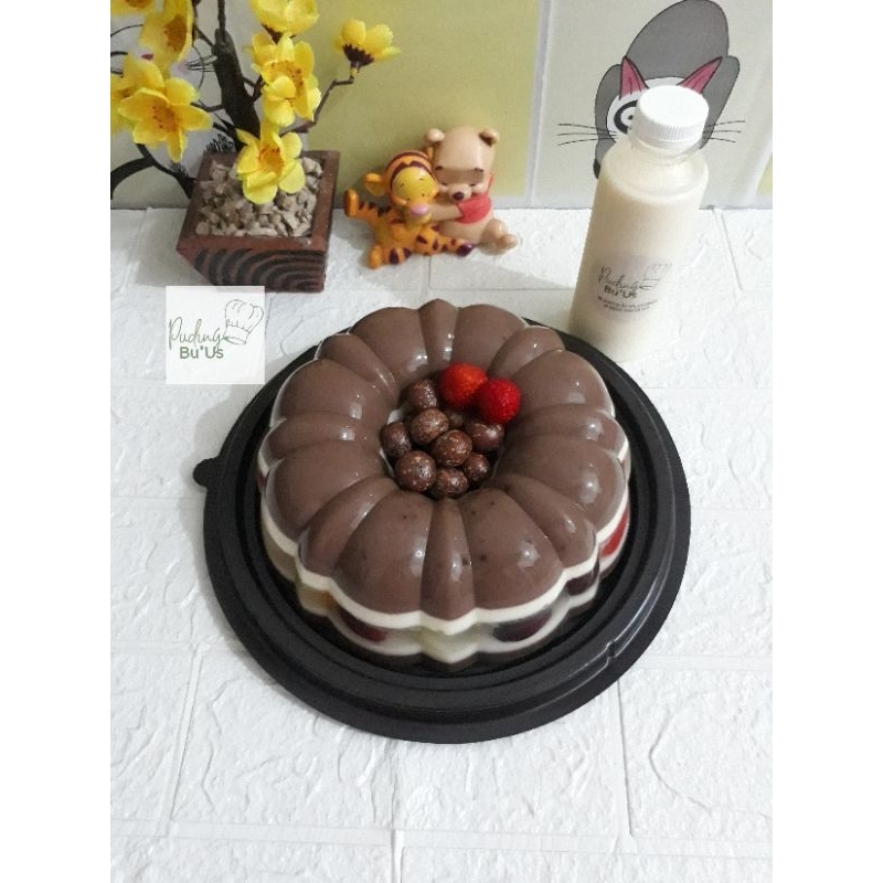 

(Khusus instan) Puding lapis coklat susu buah kaca uk 20cm 24cm puding ultah puding tart puding ulang tahun puding 3D puding karakter puding wedding puding anniversary puding engagement hampers puding