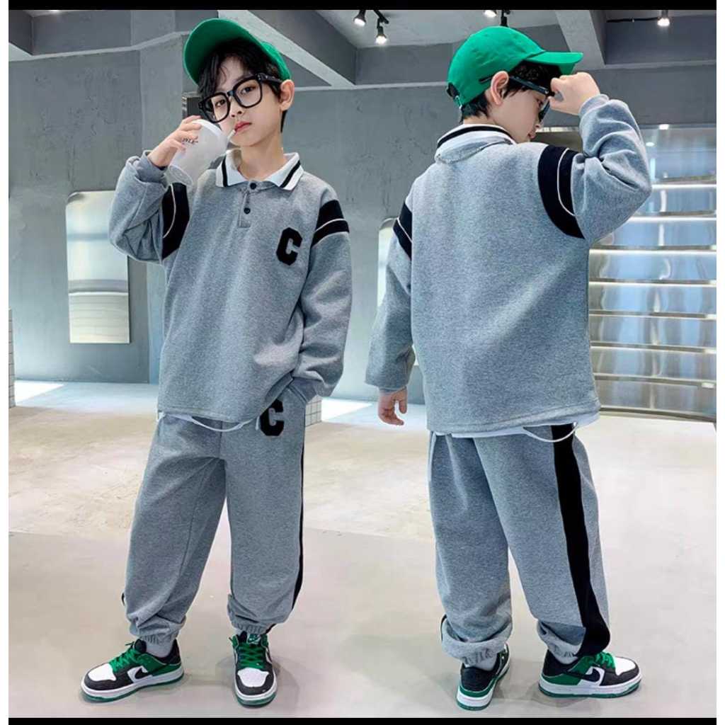 Setelan Sweater Premium Anak Cowok 5-10 Tahun (Junior)