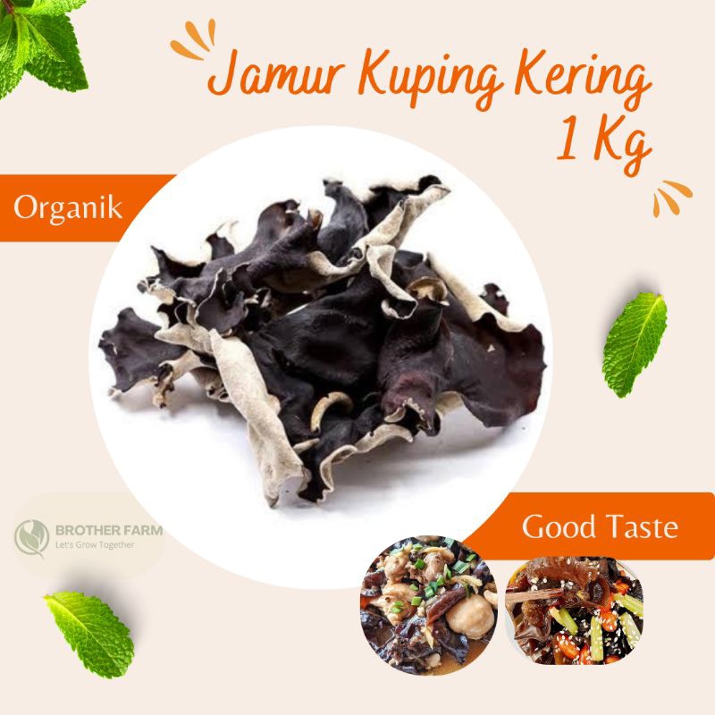 

Jamur Kuping Hitam Kering 1 KG / Grade A Dried Black Fungus / Hei Mu Er