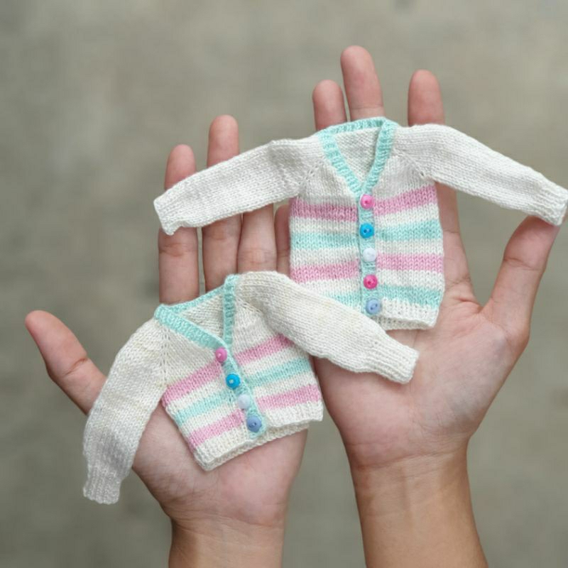 Tjotaku Miniatur Cardigan rajut knit mini doll baju blythe Miniature