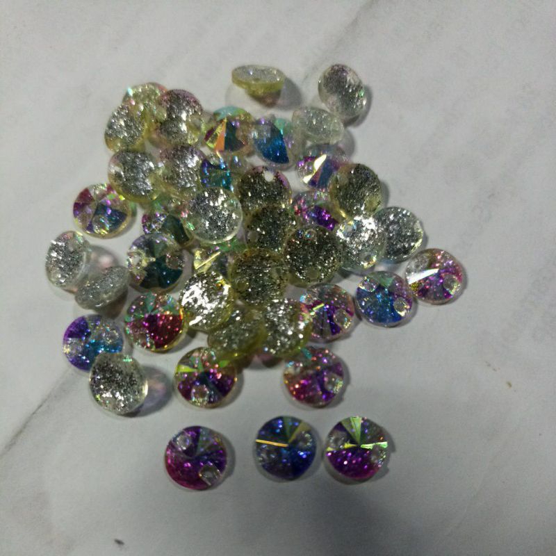 Payet jelly Diamond Taiwan bulat Rainbow ukuran 8mm
