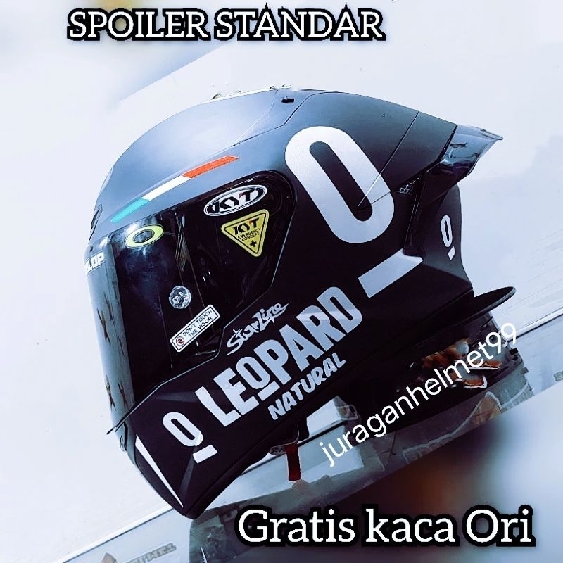 Helm Full face KYT TT Course Black Doff Paket Ganteng Leopard