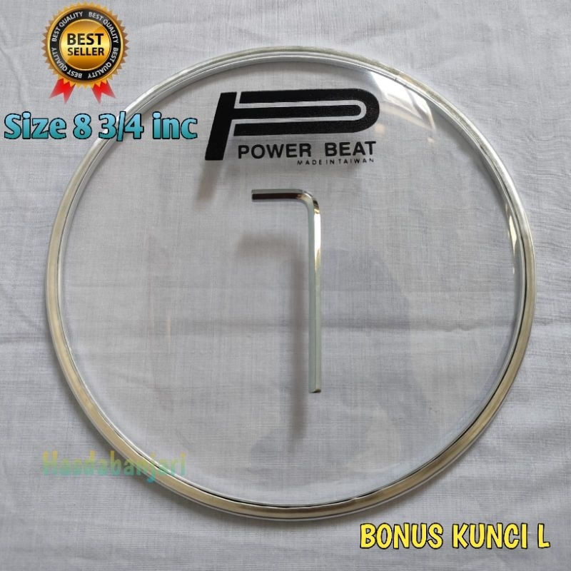 Mika Darbuka pawer beat 8¾ inch bening transparan bonus kunci L