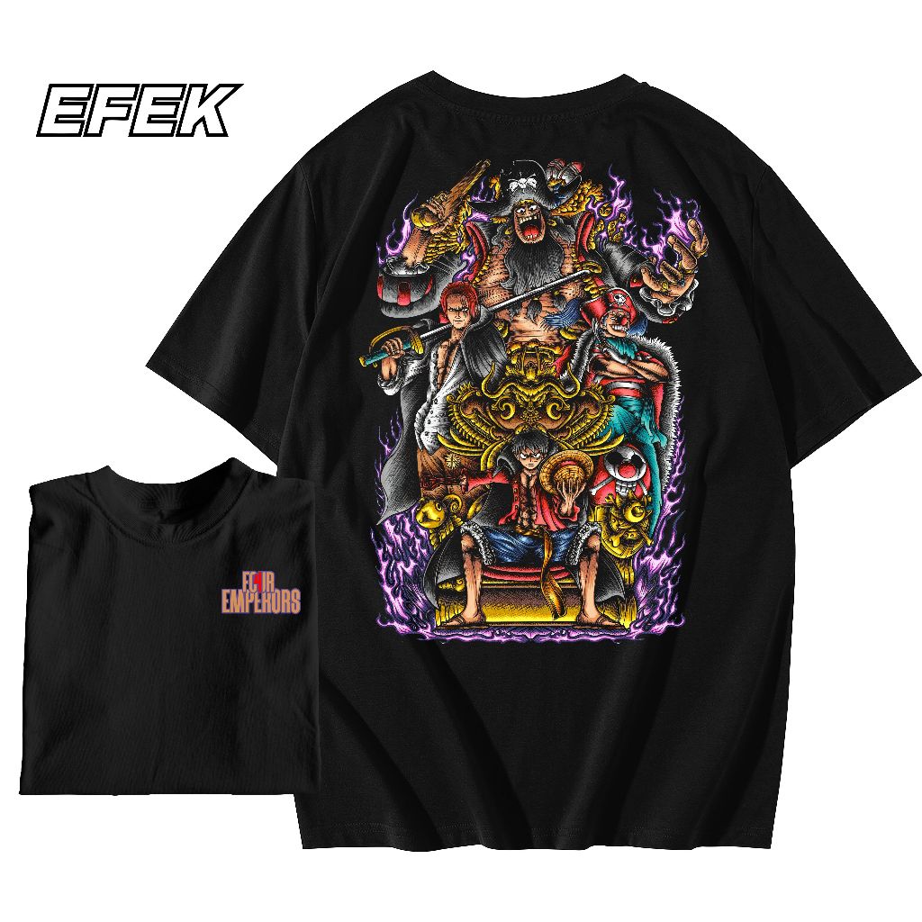 Kaos Anime Four Emperor 4 Kaisar Yonko New Era 003 One Piece New Series Cotton Combed 30s / Tshirt M