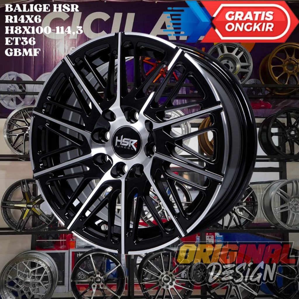 Velg Mobil Ring 14 HSR BALIGE R14 COCOK UNTUK AGYA BRIO PICANTO MIRAGE