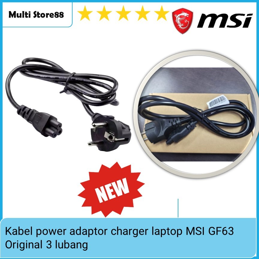 Kabel power adaptor charger laptop MSI GF63 Original 3 lubang