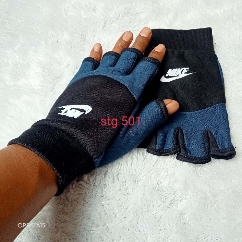 SATU LUSIN (12) PASANG SARUNG TANGAN RIB SABLON PENDEK SARUNG TANGAN MOTOR JARI TERBUKA SARUNG TANGA