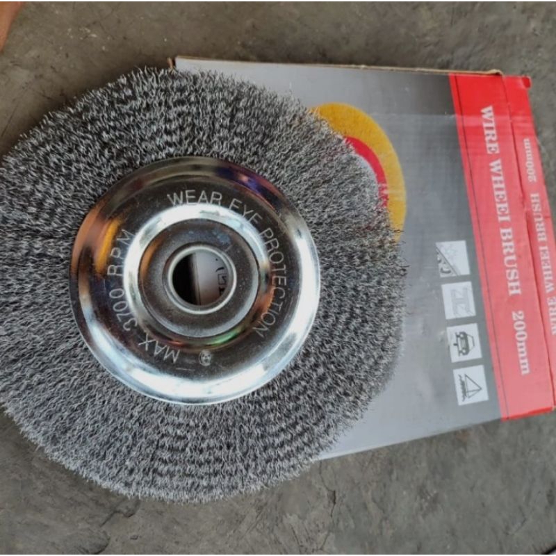 sikat kawat baja kuningan 8 inch (200mm)