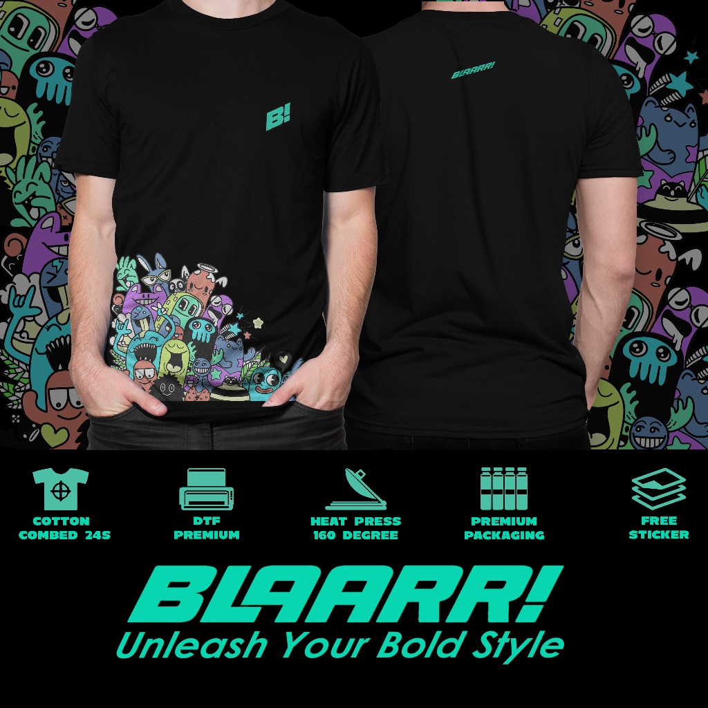 Doodle ART Kaos Remaja dan Dewasa Unisex Pria Bahan Katun Combed 24s Sablon DTF PREMIUM Apparel