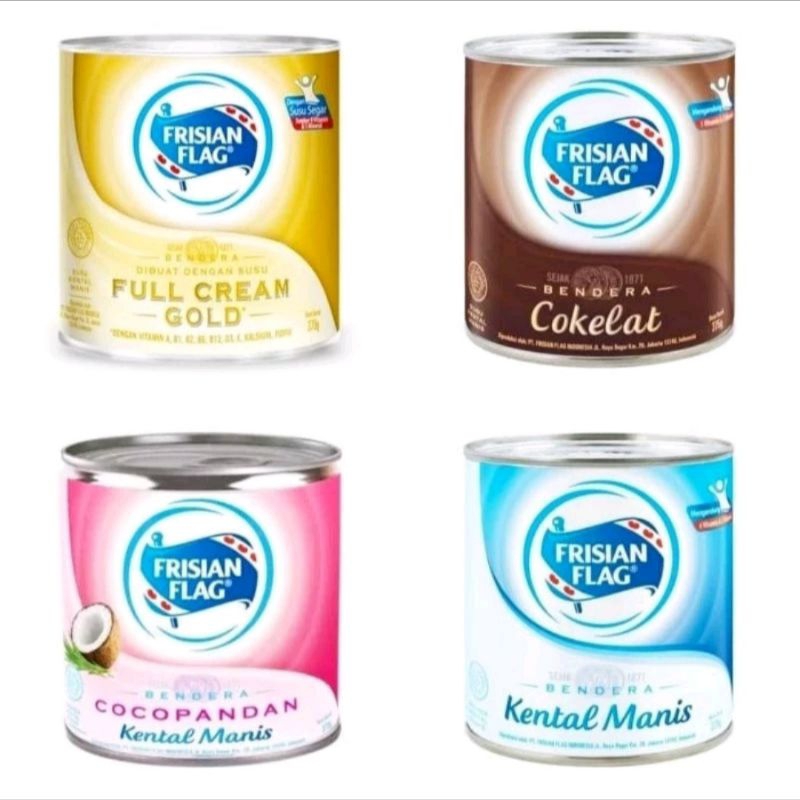 

susu kental manis frisian flag kemasan kaleng rasa coklat putih gold Cocopandan
