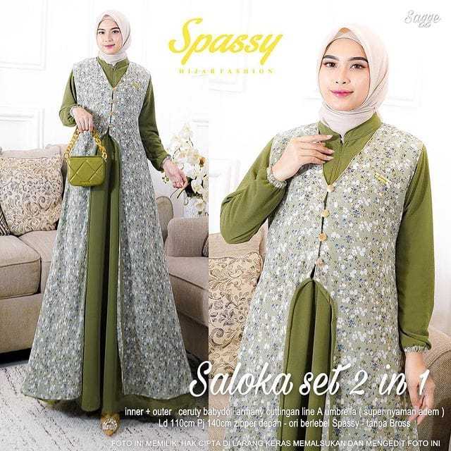 MADANI LABEL / SALOKA SET / SALOKA SET 2IN1 / SALOKA GAMIS SET / GAMIS SET CARDI / GAMIS CERUTY BABY