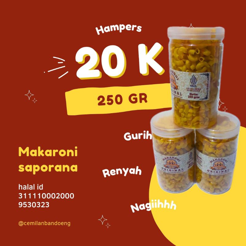 

Makaroni goreng Saporana kemasan toples 250gr