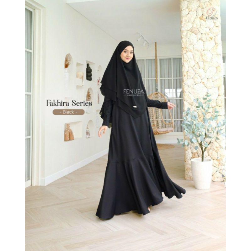 Gamis Fakhira dress size XXS-XXL ori Fenuza busana muslim busui nyaman dipakai