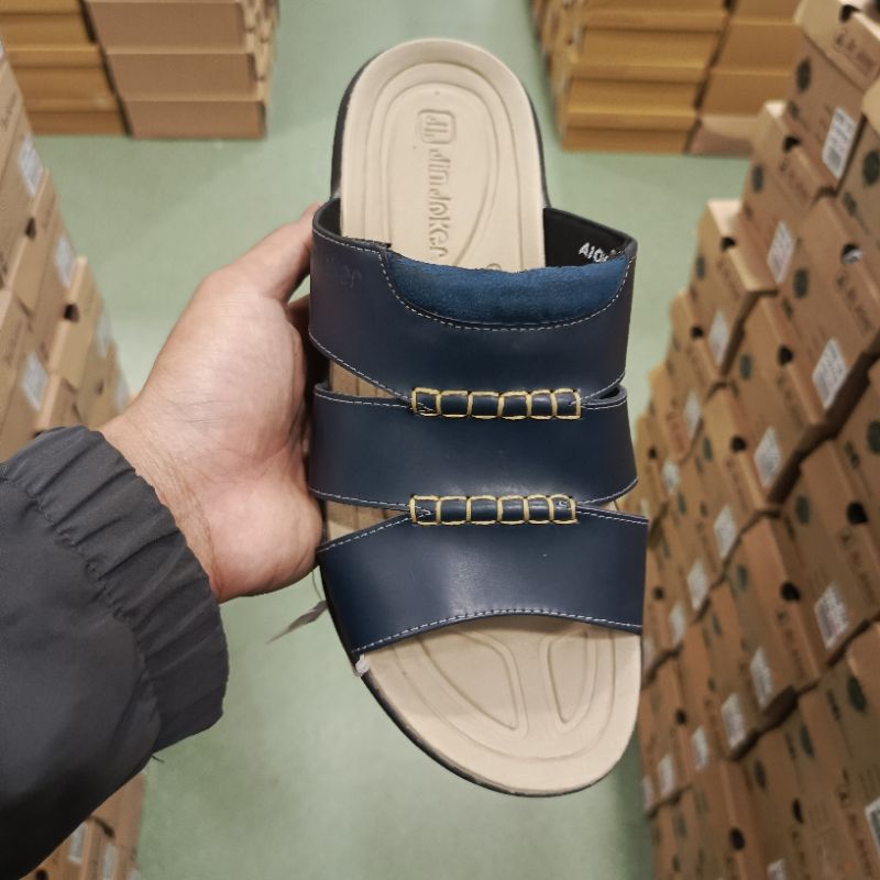 SANDAL PRIA SLIDE FLAT MOTIF TALI LEBAR, TALI SILANG DAN JEPIT || SANDAL JIM JOKER ORIGINAL STOCK TE