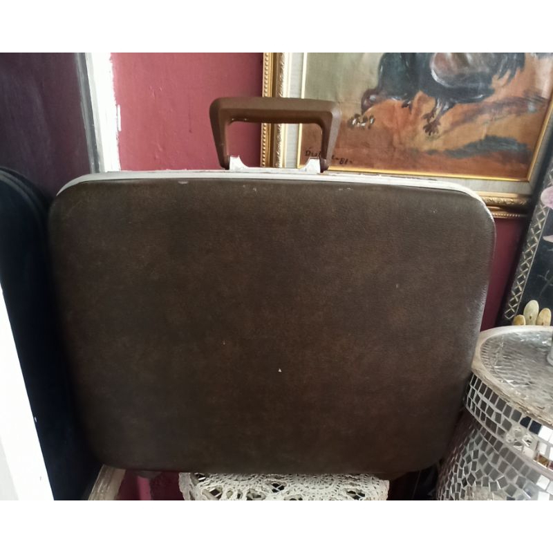 Tas Koper Jadul Tahun 80an marking Echolac Klasik warna Coklat alami