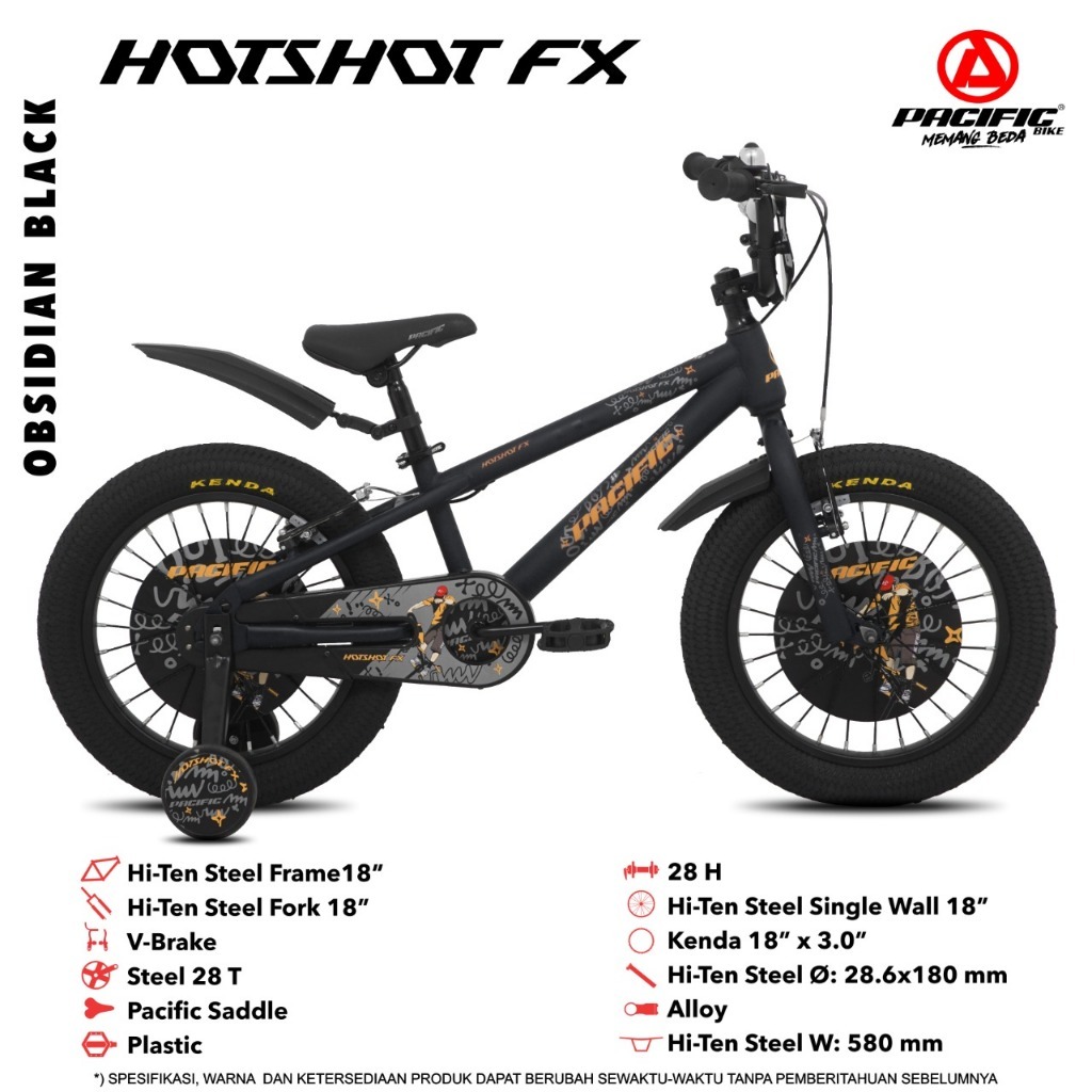 SEPEDA ANAK BMX PACIFIC HOTSHOT FX 3.0 12 16 18 INCH BAN JUMBO
