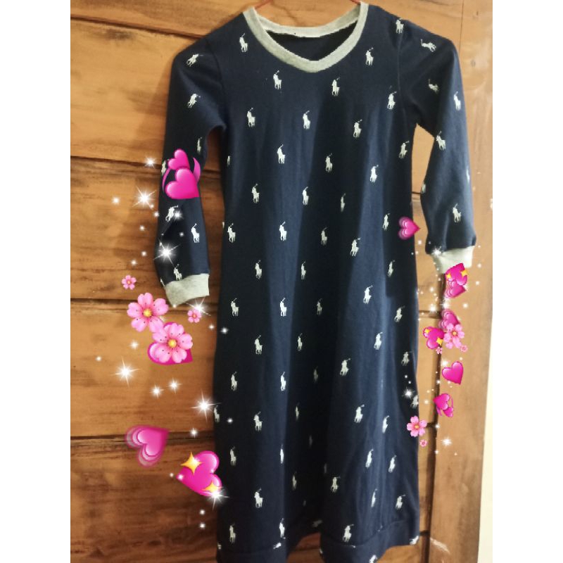 Baju gamis anak/gamis anak bahan kaos/gamis anak santai/formil warna biru dongker uk size 3(perkiraa
