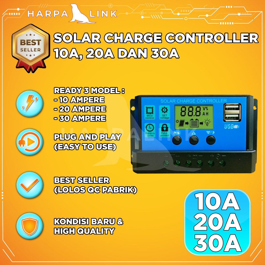 Solar Charge Controller LCD LED Display Solar Cell PWM 12V 10A 20A 30A USB Panel Surya Charge / Peng