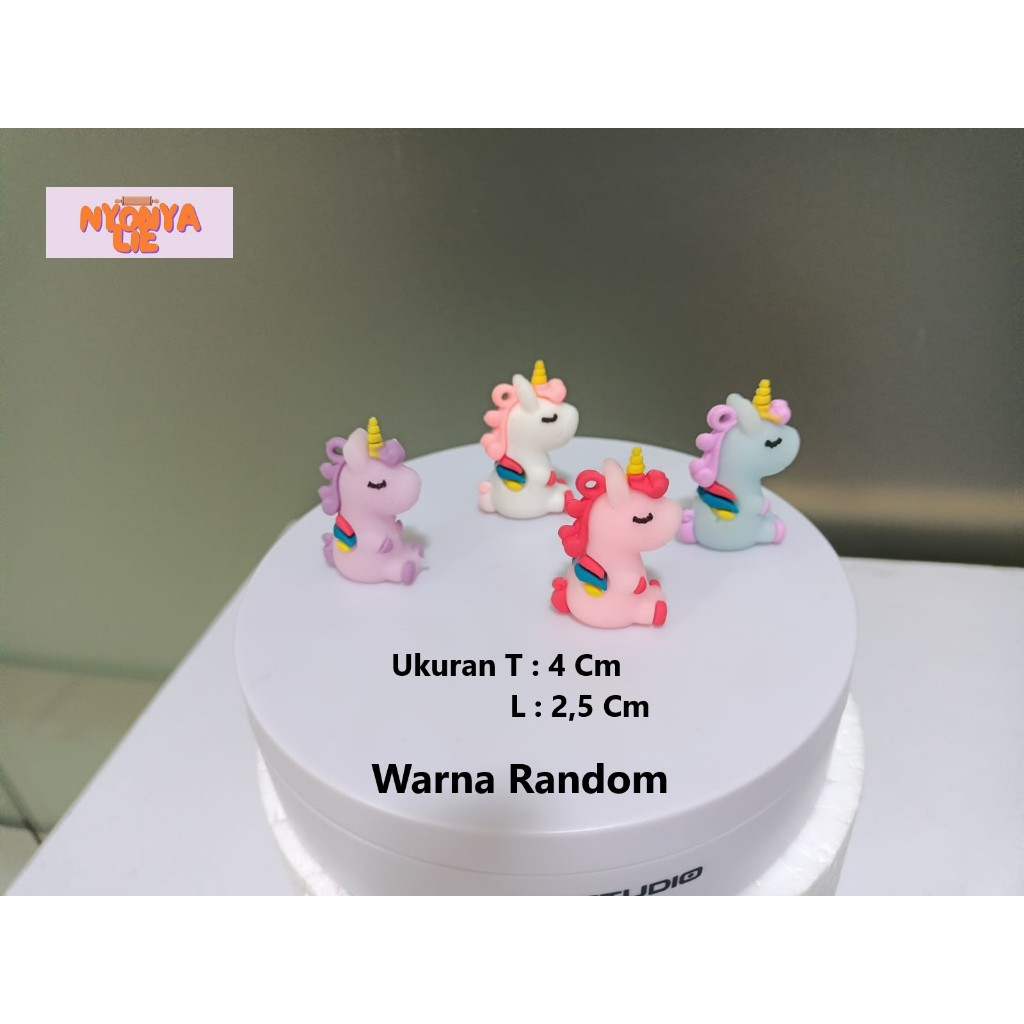 CMU01 Topper Unicorn Miniatur Figure Dekorasi Hiasan Kue Ultah Anak