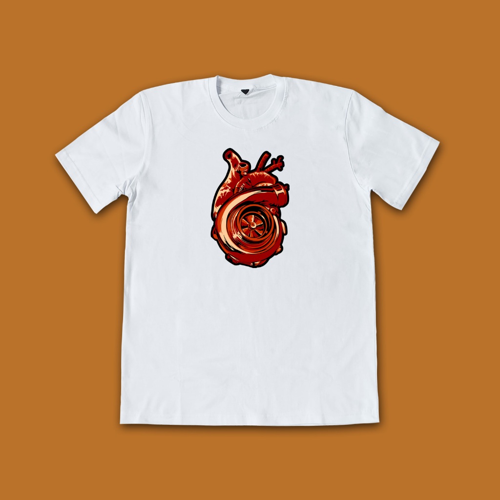 Kaos Mobil Sport Otomotif TURBO HEARTS
