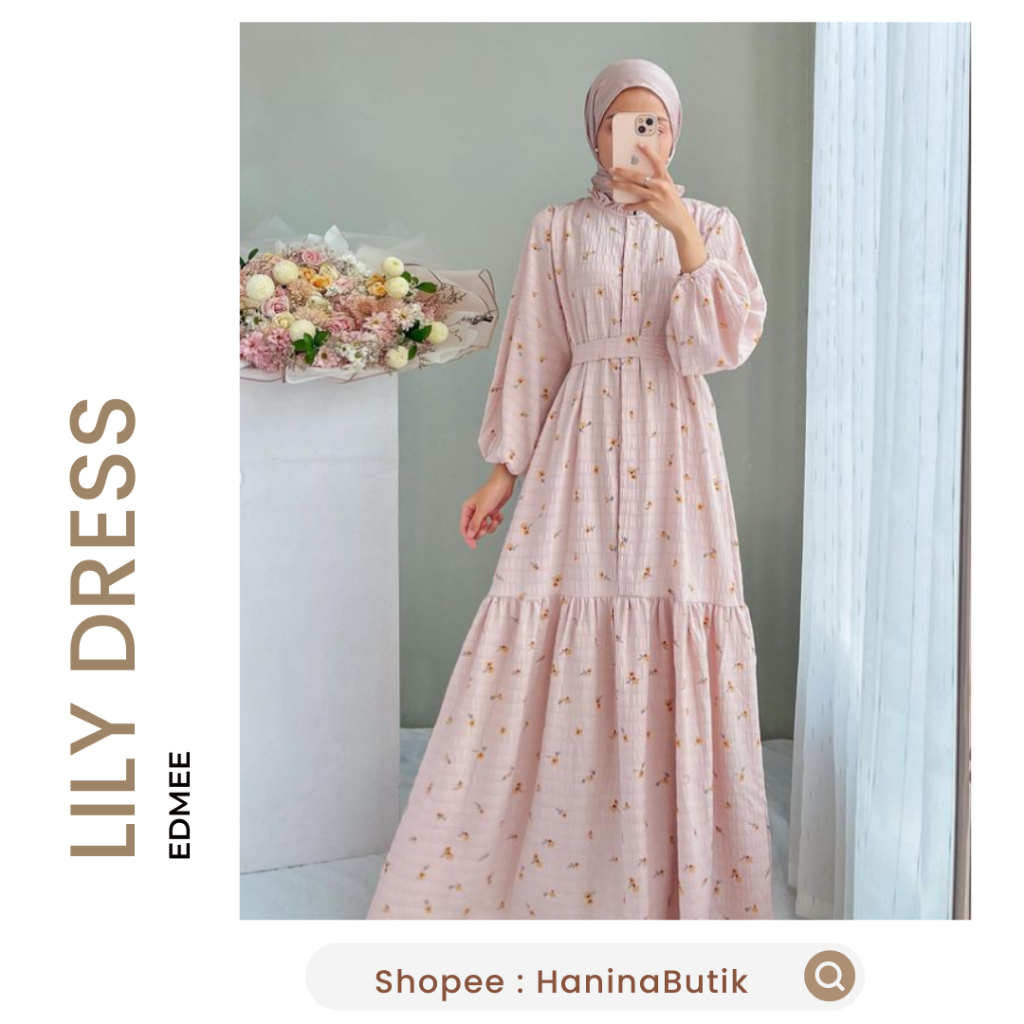 (SIAP KIRIM) LILY DRESS PEACHY by EDMEE