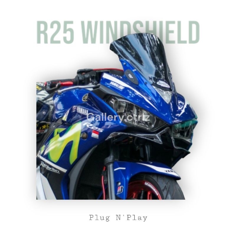 YAMAHA R25 OLD WINDSHIELD visor tameng kaca motor r25 2014-2017