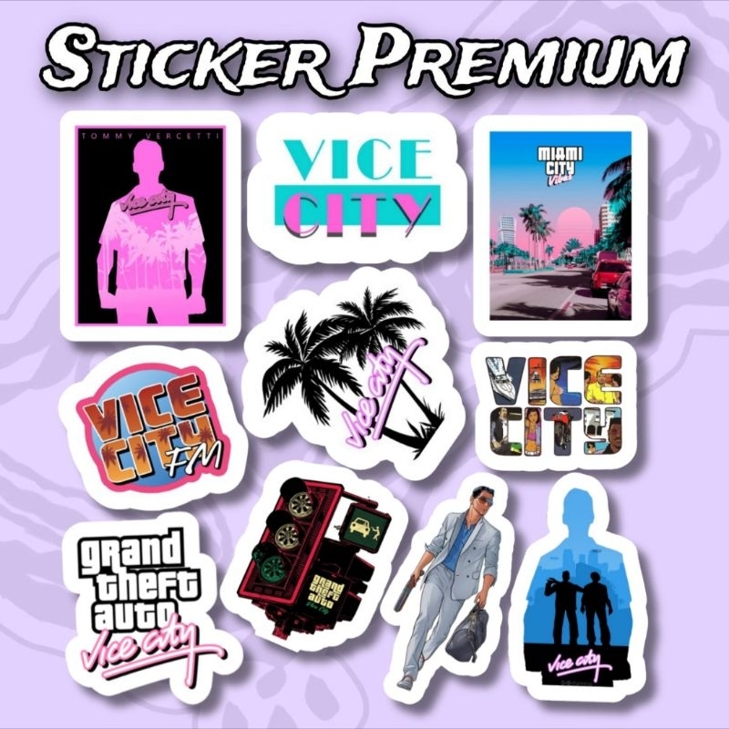 

Sticker GTA Vice City Pack 10pcs Premium Waterproof