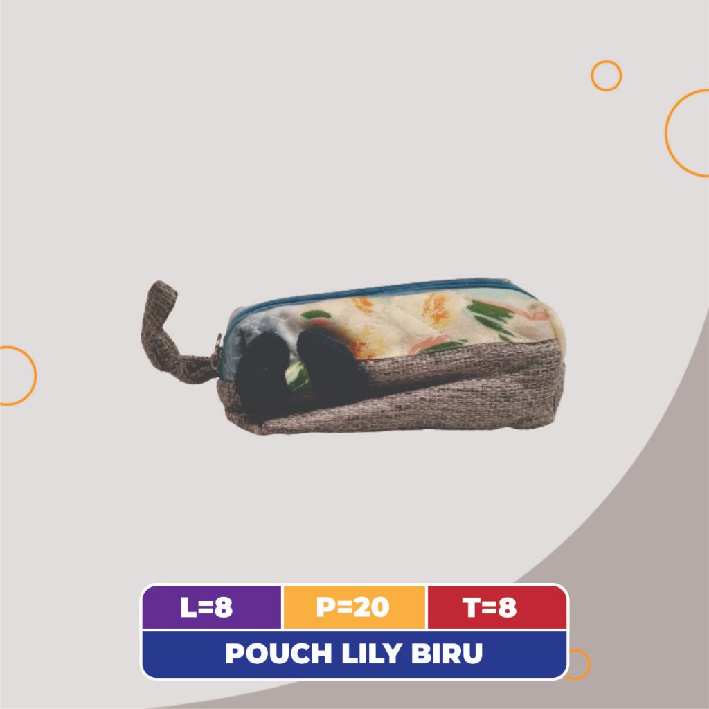 

POUCH LILI BIRU WADAH PENSIL TEMPAT PENSIL KOTAK PENSIL WADAH MAKE UP DOMPET ALAT TULIS