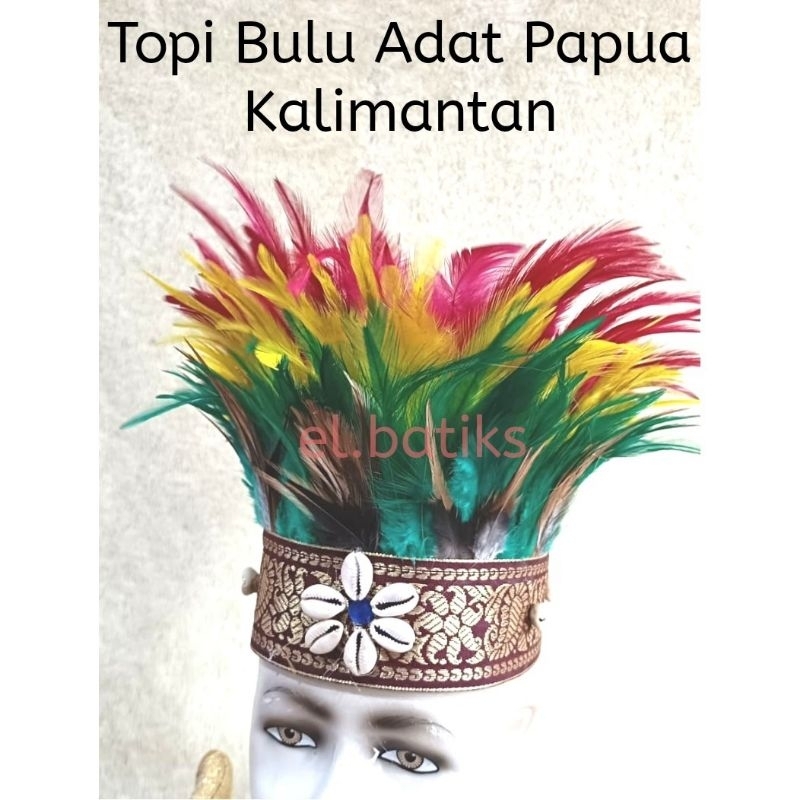 Topi Adat Bulu Papua Kalimantan