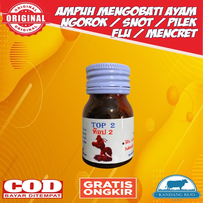 Top 2 Import Thailand obat ayam Aduan Pilek Ngorok Crd Snot Berak Putih Isi 15 Kapsul