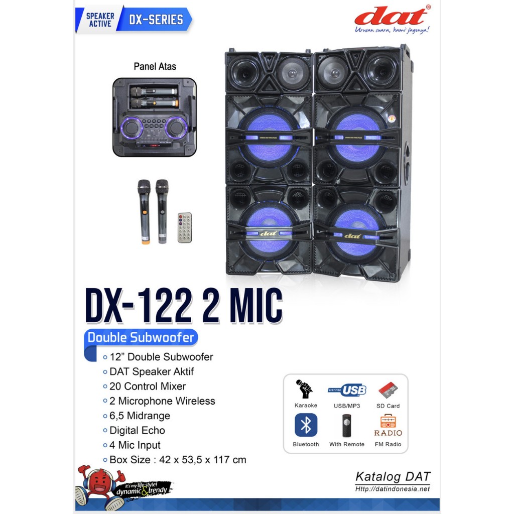 SPEAKER AKTIF DAT DX 122 2 MIC / DX122 2 MIC DAT SPEAKER AKTIF ORIGINAL