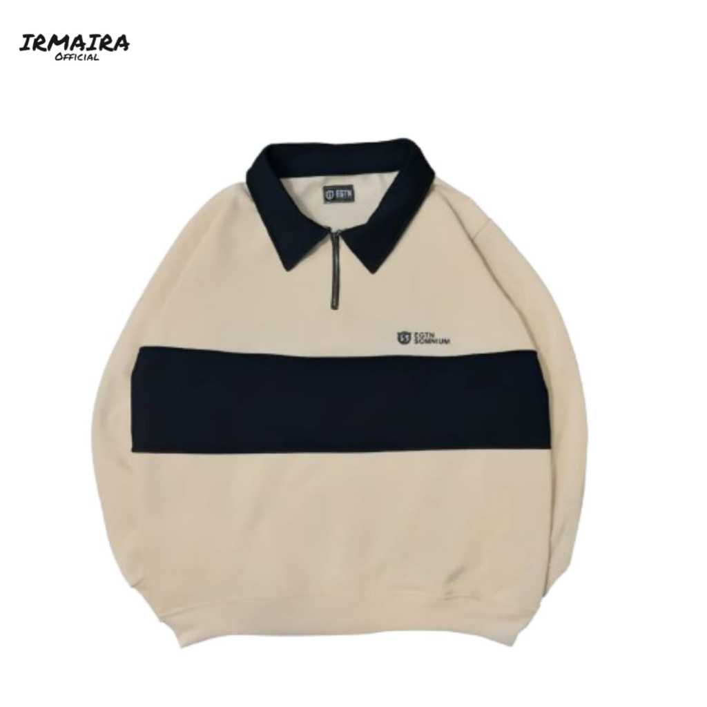 Sweater Rugby Premium Wanita Sweater Rugby Halfzip Wanita Sweater Rugby Pria Wanita Unisex