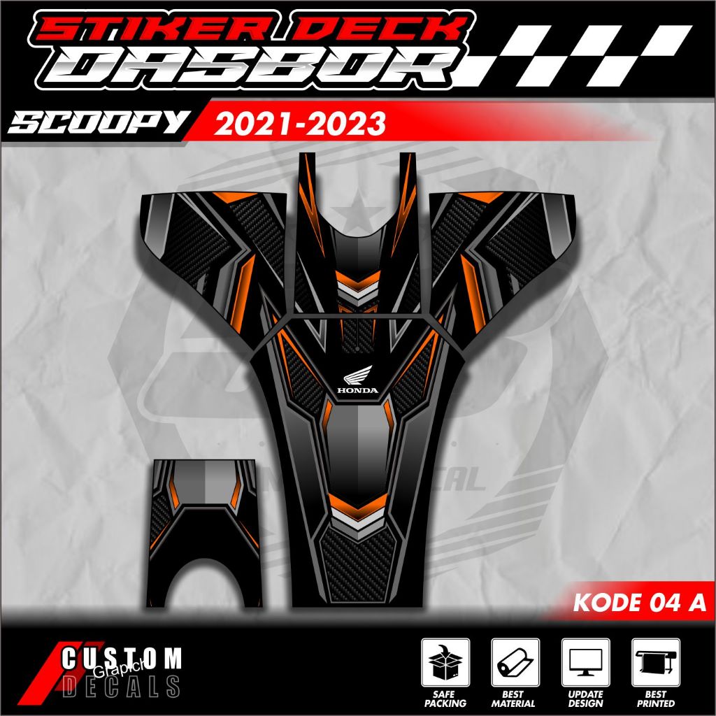 STIKER STRIPING PELINDUNG DASHBOARD / THANKPAD / DECKPAD MOTOR SCOOPY STICKER SCOOPY 2021 2022 2023