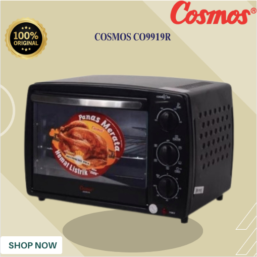 OVEN LISTRIK COSMOS CO9919R 19L/CO-9919R/CO 9919R/COSMOS OVEN LISTRIK LOW WATT/ORIGINAL BERGARANSI